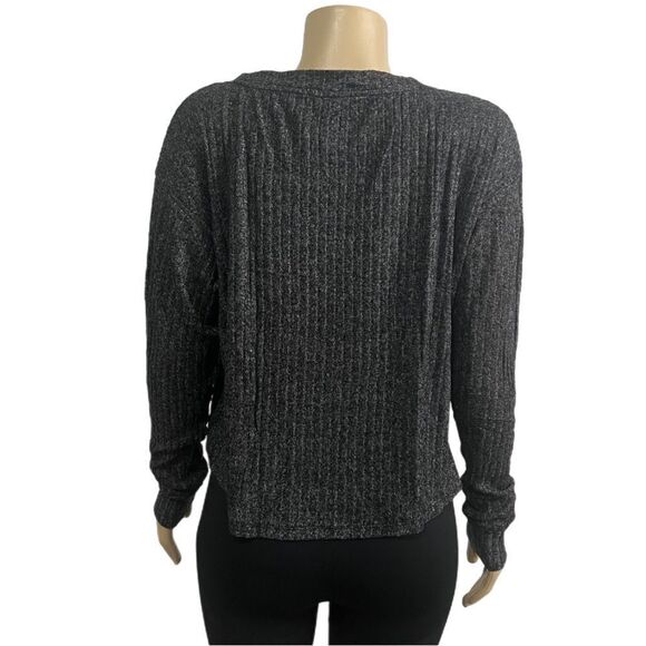 Victorias Secret Pink Supersoft Cozy Ribbed Thermal Cozy V-neck Pullover gray Xs - Picture 2 of 3